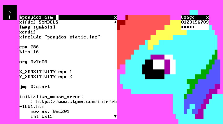 PonyDOS viewing PonyDOS source code